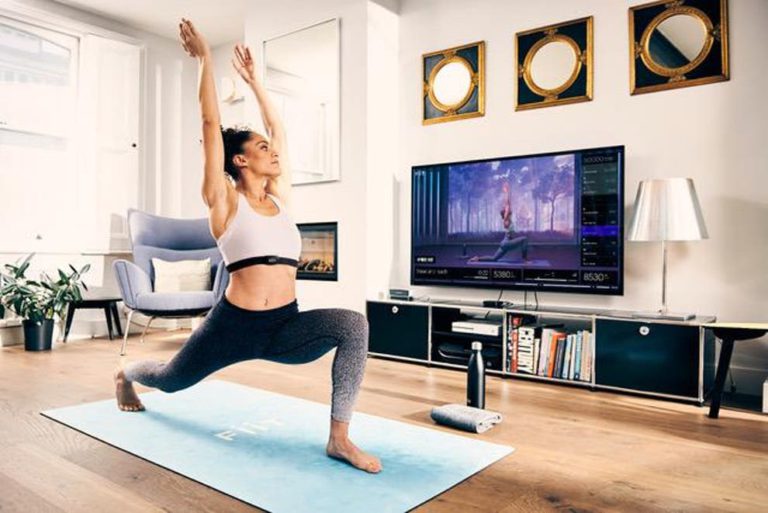 learn yoga living room